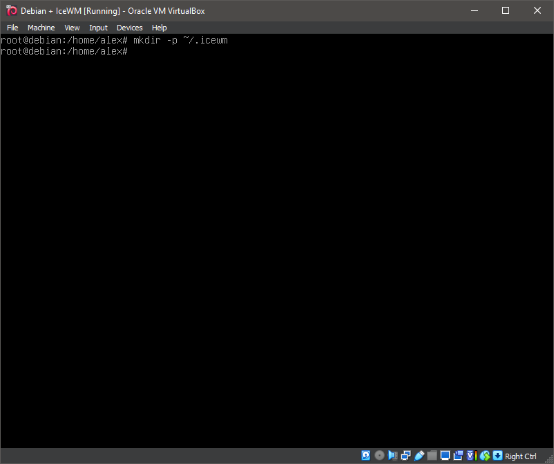 Running 'mkdir -p ~/.icewm'